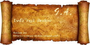 Iványi Andos névjegykártya